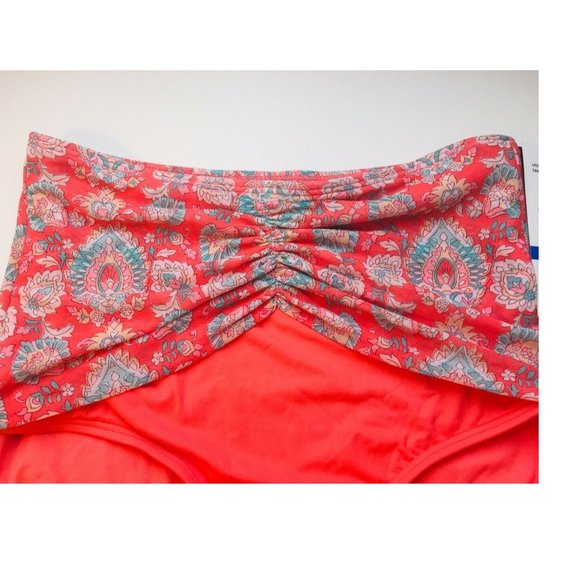 COCO REEF Printed High-Waist Women's Bikini Bottoms, Tangerine Size: L - Picture 4 of 5